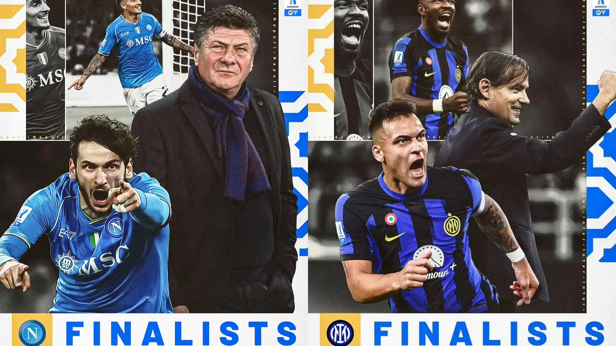 Inter de Milão x Napoli, contagem regressiva para a final da Supercopa da Itália